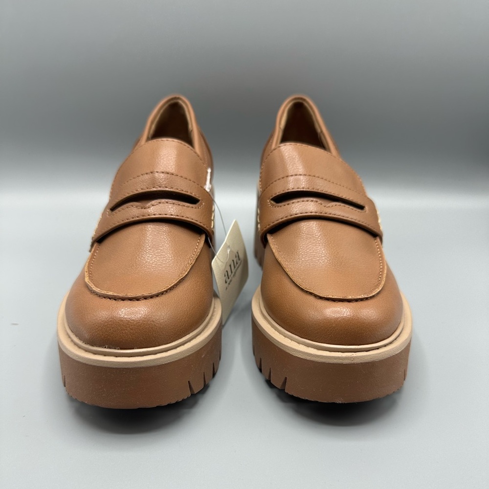 ana DIXEN Chunky Block Heel Oxford Loafers Shoes Women’s Size 6 Tan - Picture 3 of 7
